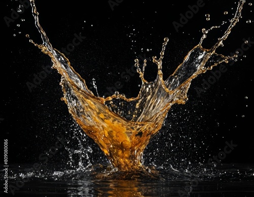 Euphoric Water Splash  The Art of Capturing Liquid in Motion  Black Background  Generative AI