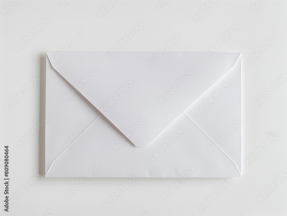 Elegant White Envelope on Plain Background Representing Formal Business Communication Elegant White Envelope on Plain Background Representing Formal Business Communication