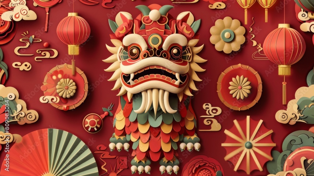 chinese Lunar New Year 3d background chinese Lunar New Year 3d background