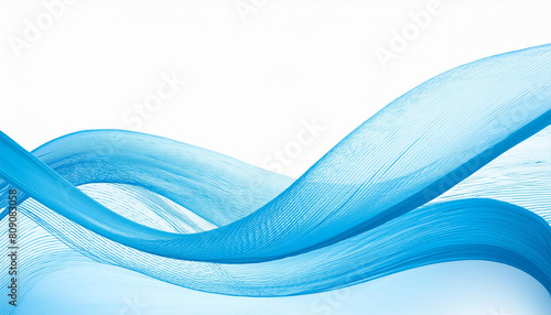 Blue abstract wave background with white background. 