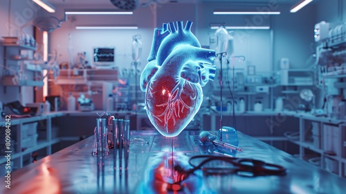 Holographic Heart Technology: Shaping Future Cardiology, 3D Hologram of A Heart Visualization for Healthcare Technology