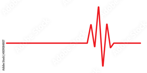 Heart beat graph icon. Heartbeat red line vector, ECG, EKG cardiogram silhouette line icon. Heart beat wave. Heartbeat sign in flat design. vector illustration. 