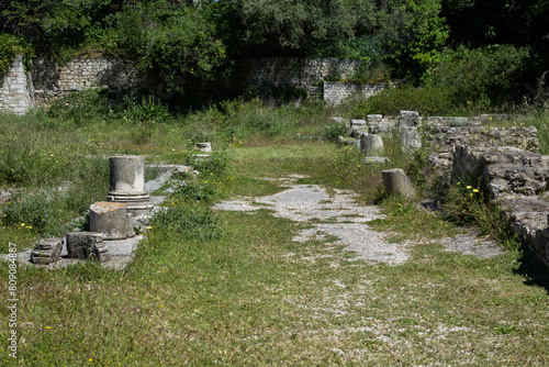 The remains of Cemenelum - a basilica, baths and amphitheater are located on the hill of Cimiez, the ancient Roman city of Cemenelum. Nice, France. 