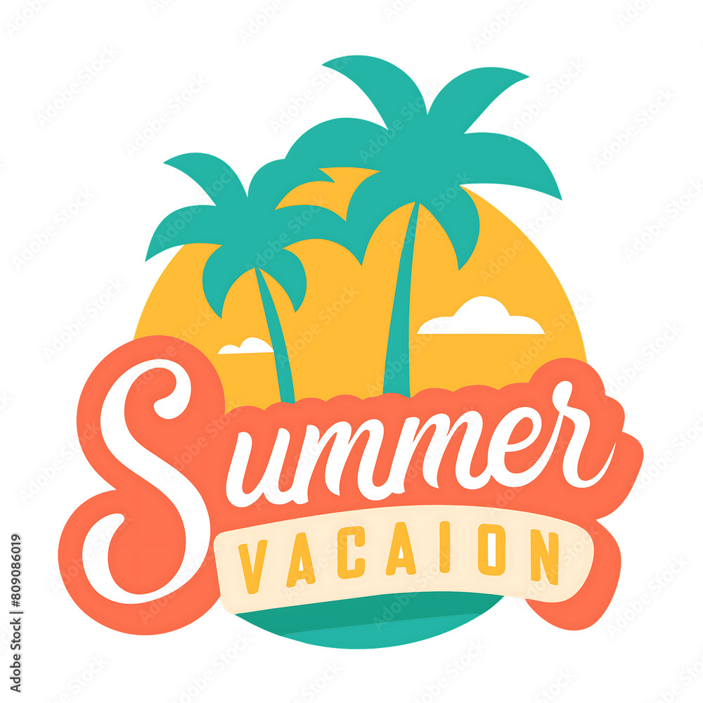 sticker of summer vacation