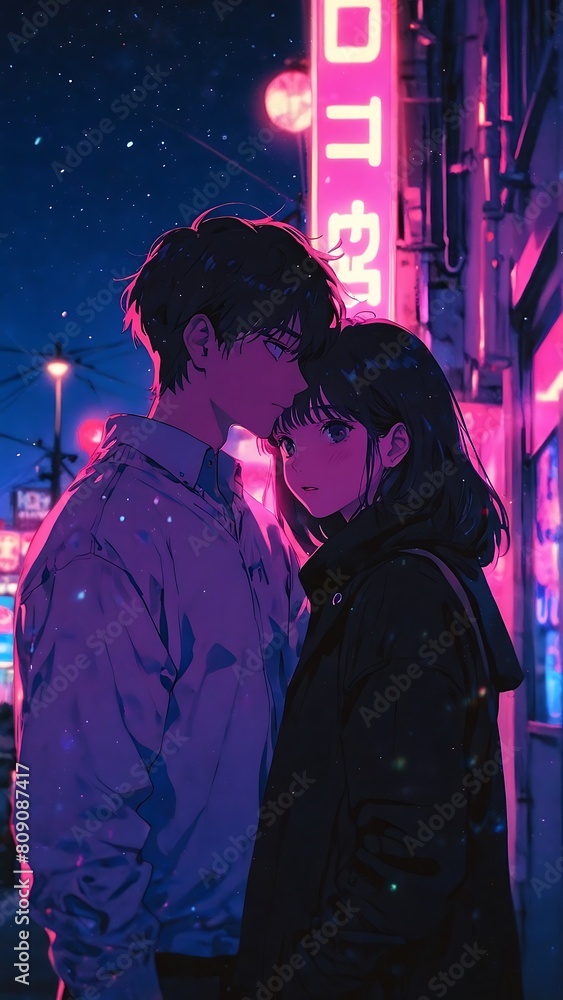 anime young loving couple	