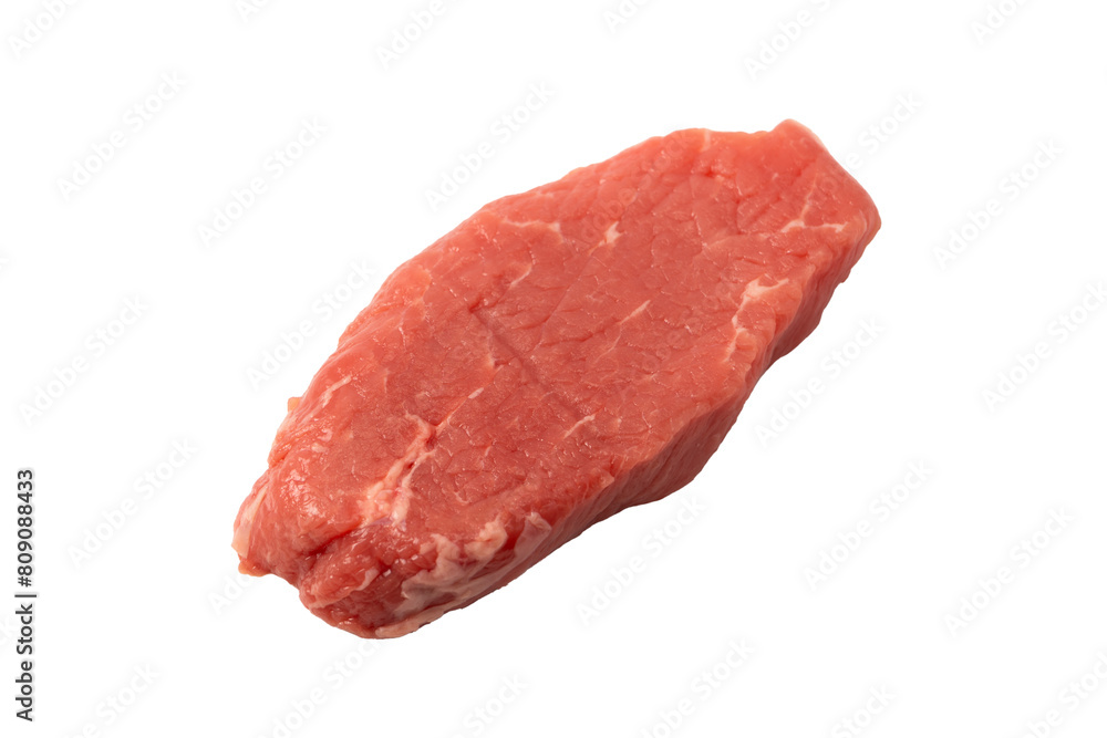Veal pieces raw isolated on white background. Veal pieces raw isolated on white background.