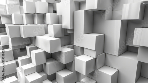 Abstract 3D rendering of cubes background 