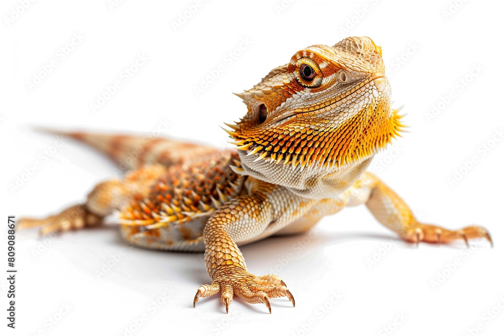 Fototapeta premium Pogona vitticeps isolated on white backgound