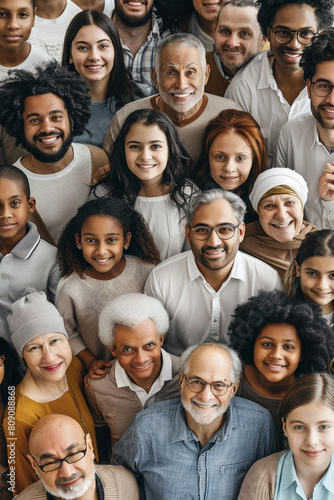 Diverse Group of People of Different Genders and Ethnicities Looking Happily at Camera