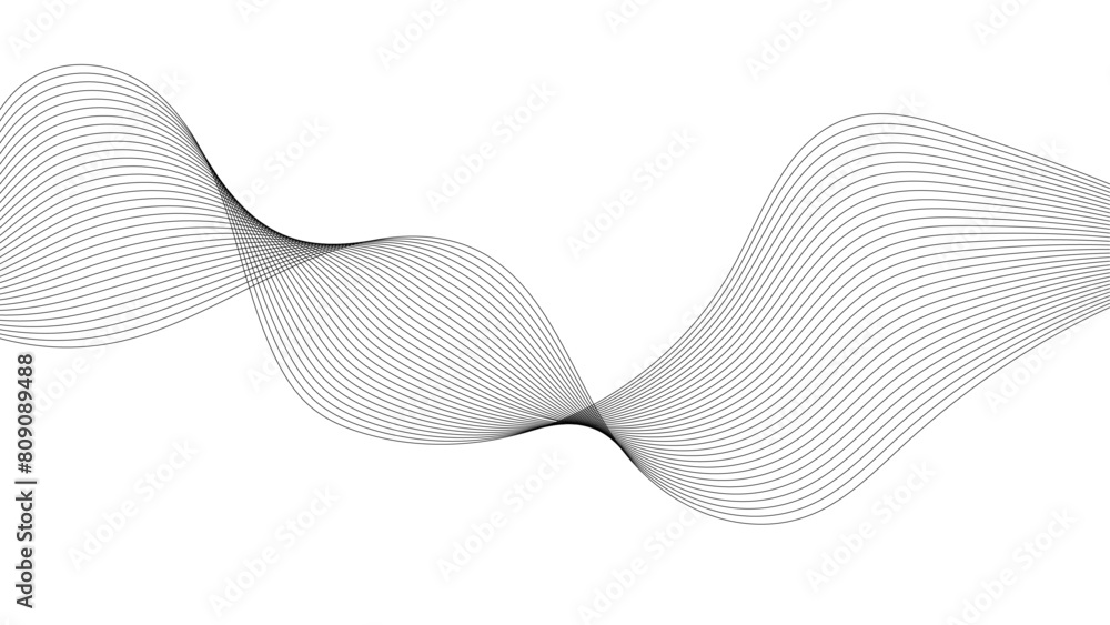 Wavy business curve lines on transparent background. Abstract ocean wave line background. Abstract wave line for banner, template, wallpaper background with wave design. Vector illustration Wavy business curve lines on transparent background. Abstract ocean wave line background. Abstract wave line for banner, template, wallpaper background with wave design. Vector illustration