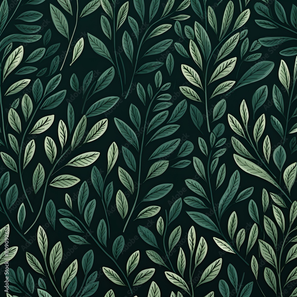 Green leaves pattern. Generative AI. Green leaves pattern. Generative AI.