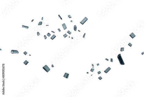 shards of glass bounced off isolated on white or transparent png photo