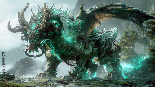 Mythical mashup combine elements from different mythologies to create a new pantheon of hybrid creatures with unique powers. photo