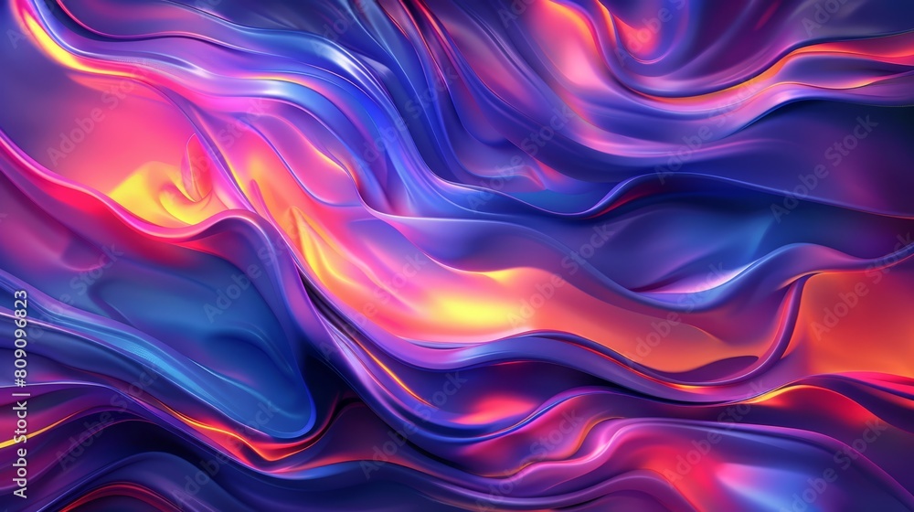 A red circle centered in a blue-pink-yellow wavy pattern image A red circle centered in a blue-pink-yellow wavy pattern image