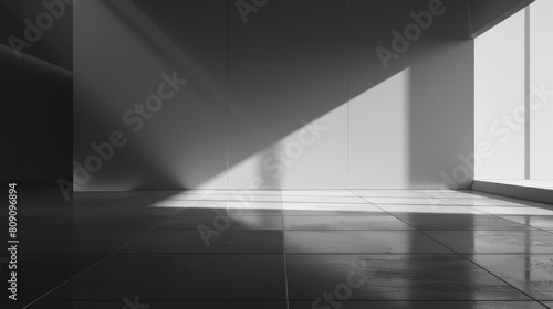  room s light-filled space via window  tiled floor exposed