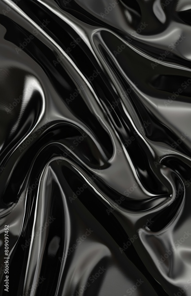 A black fabric with a shiny surface. A black fabric with a shiny surface.