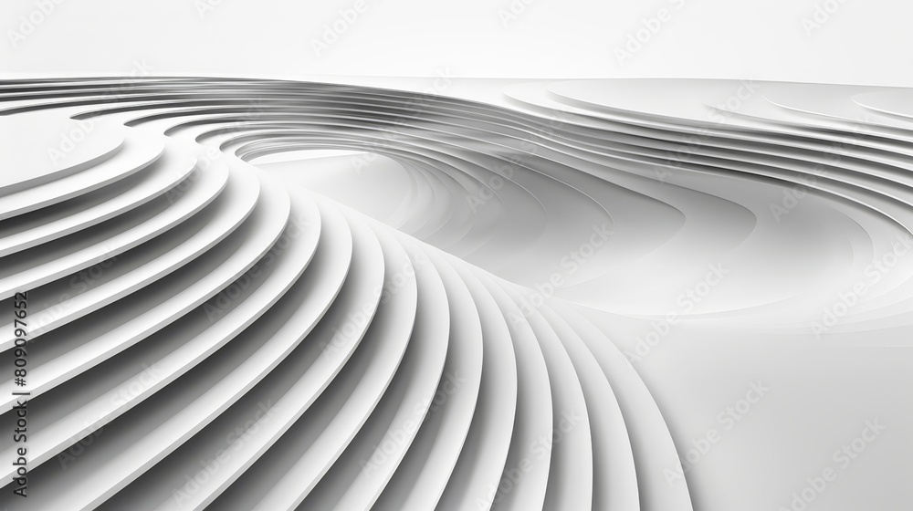 Wave of white lines against pristine white backdrop Text/Insert here Wave of white lines against pristine white backdrop Text/Insert here