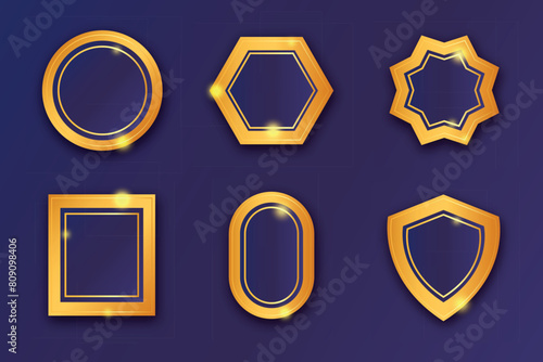 Gradient golden badges collection