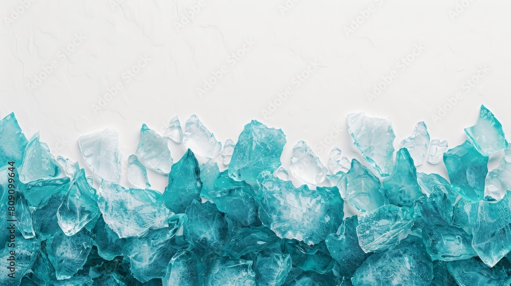 Close-up of ice crystals against white and blue backdrop; a wall in frame, purely white Close-up of ice crystals against white and blue backdrop; a wall in frame, purely white