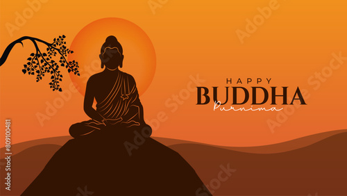 Buddha Purnima, Buddha Jayanti, Happy Vesak Day Social Media Poster