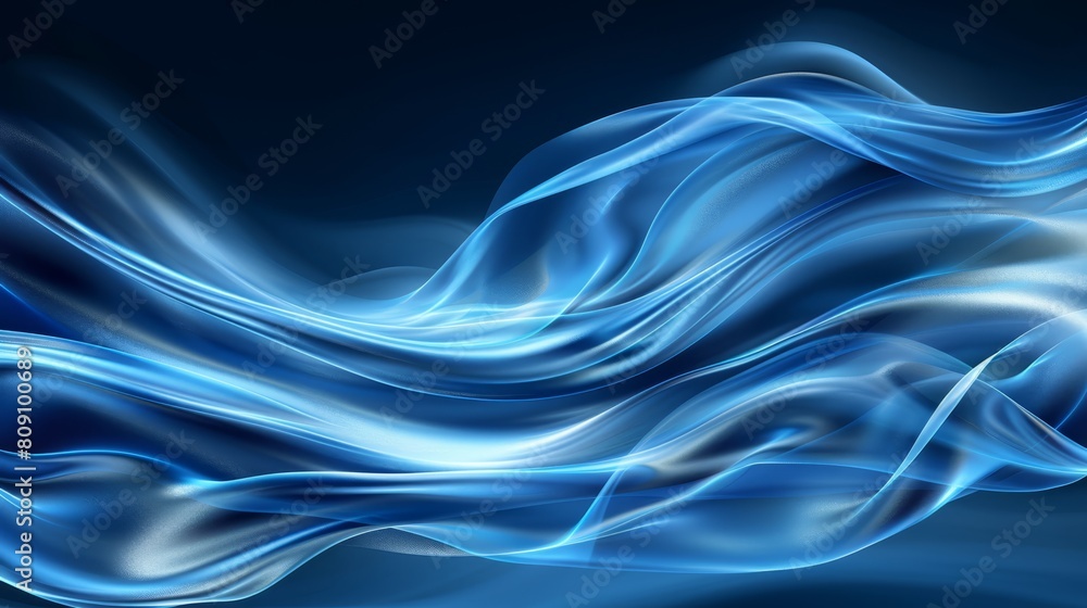 A dark backdrop bears acomputer-generated flowing blue wave,allowing space for text or an overlaid image A dark backdrop bears acomputer-generated flowing blue wave,allowing space for text or an overlaid image