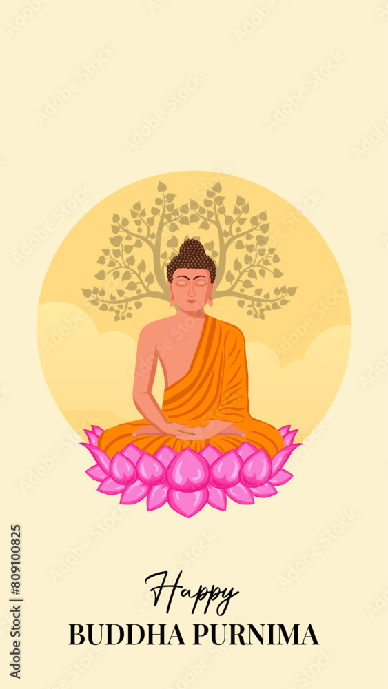Buddha Purnima, Buddha Jayanti, Happy Vesak Day Social Media Poster Buddha Purnima, Buddha Jayanti, Happy Vesak Day Social Media Poster