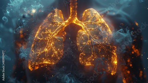 illustration of healthy lungs photo