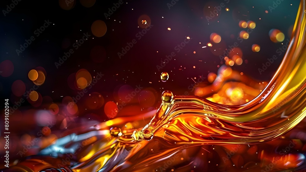 How Car Engine Oil Works to Lubricate Gears and Motor. Concept Car