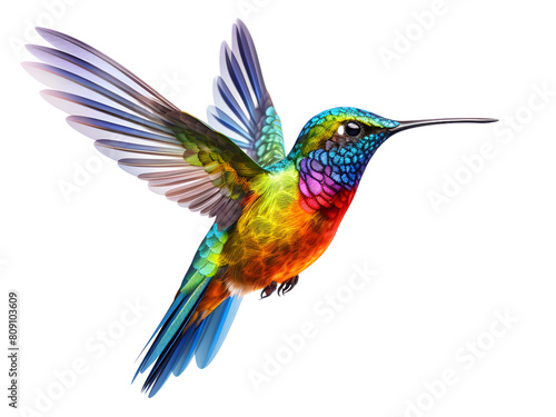 humming bird of paradise, colorful bird