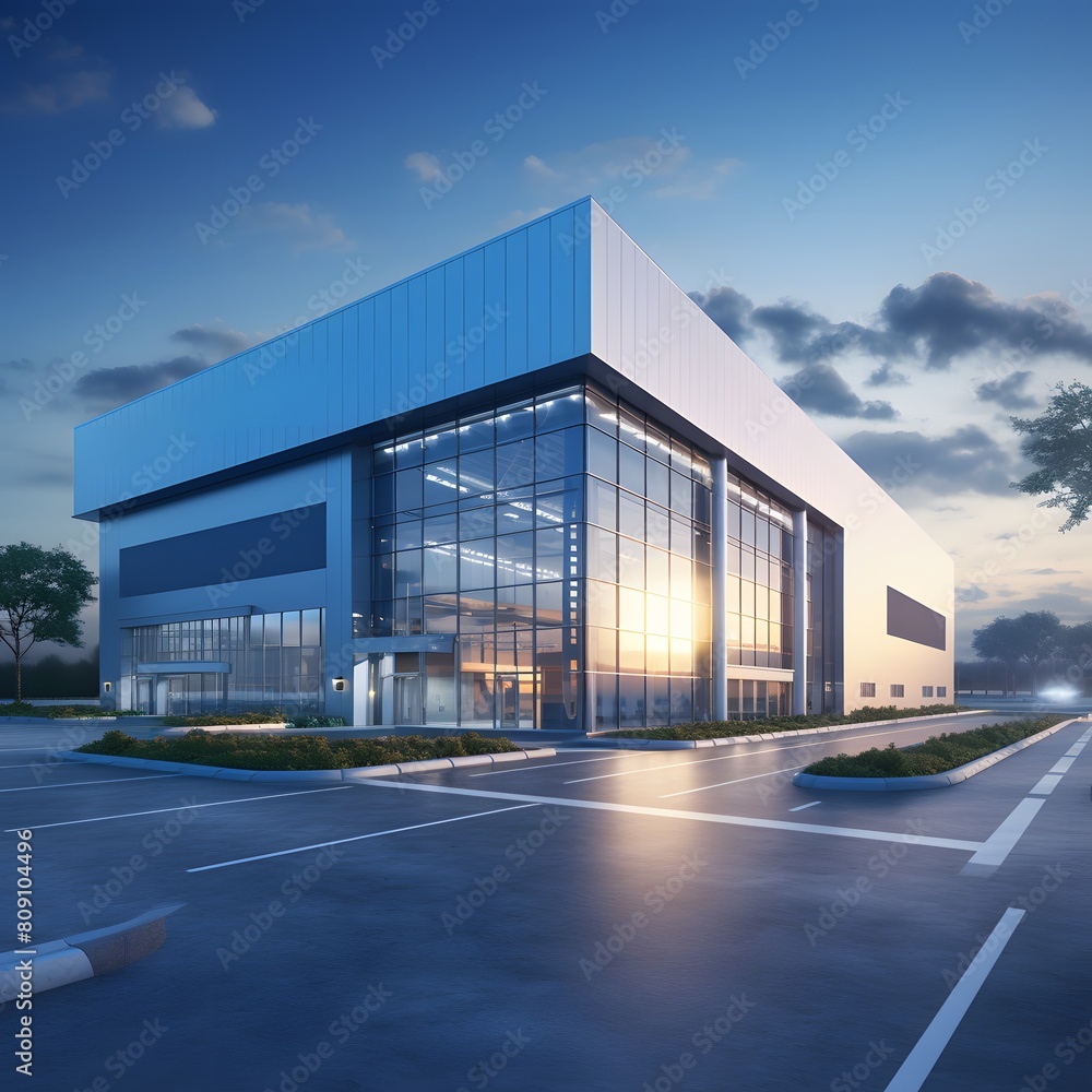 Modern logistics warehouse. Futuristic mall. Generative AI.