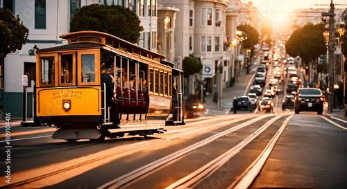 Cable car in San Francisco.