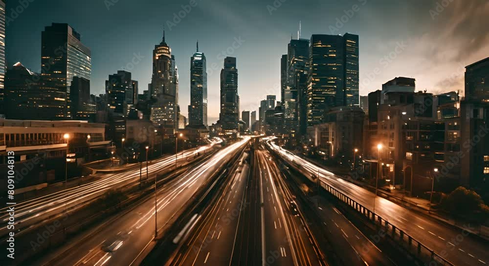 Timelapse of a city at night. Timelapse of a city at night.