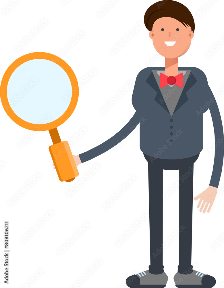 Businessman Character Holding Magnifier
Businessman Character Holding Magnifier