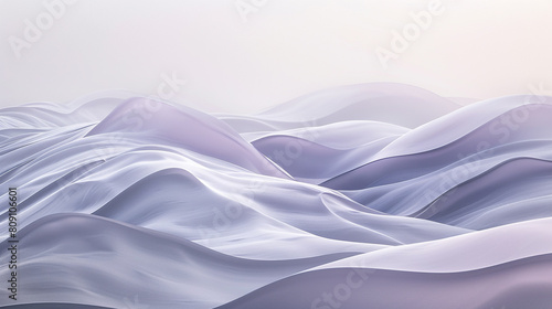 A tranquil and soothing interaction of pale gray and soft violet waves, merging in a peaceful and calming manner that suggests the quiet beauty of dusk.