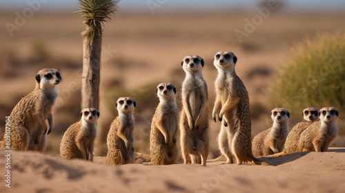group of meerkat  photo