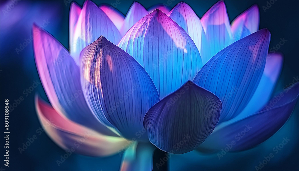 abstract close up of a blue lotus flower. AI Generator abstract close up of a blue lotus flower. AI Generator