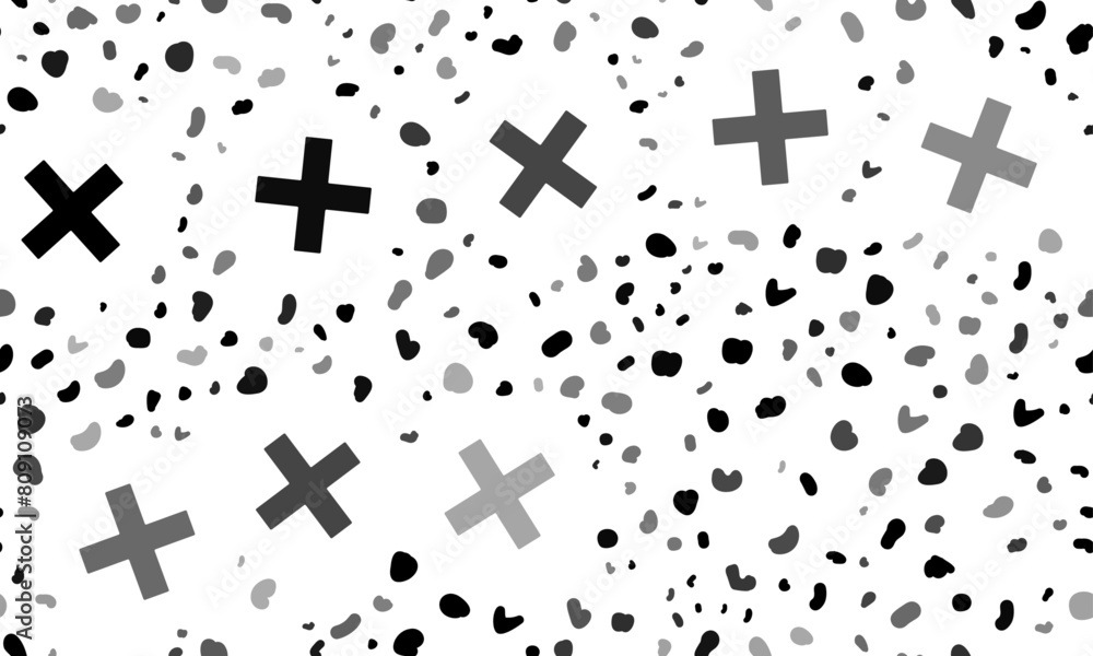 Obraz premium Abstract seamless pattern with multiplication symbols. Creative leopard backdrop. Vector illustration on white background