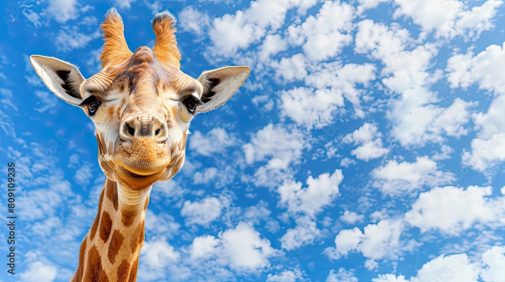 Fototapeta premium Majestic Giraffe Portrait in the Savanna