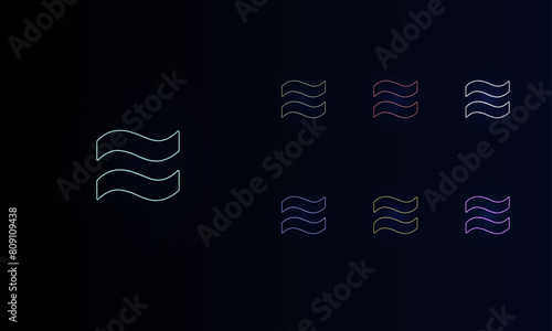 Wallpaper Mural A set of neon approximately equal symbols. Set of different color symbols, faint neon glow. Vector illustration on black background Torontodigital.ca