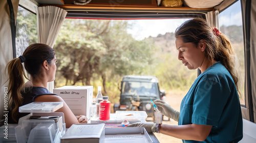 Mobile Health Clinic Providing Care in Remote Area