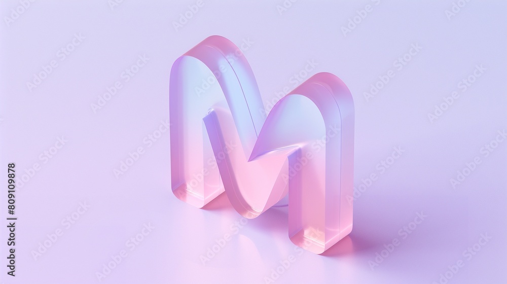 3d Crystal letter M isolated on Pink background, for marriage, mothers's day, modern background 3d Crystal letter M isolated on Pink background, for marriage, mothers's day, modern background