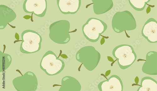 Cute apple fruits pattern background vector design