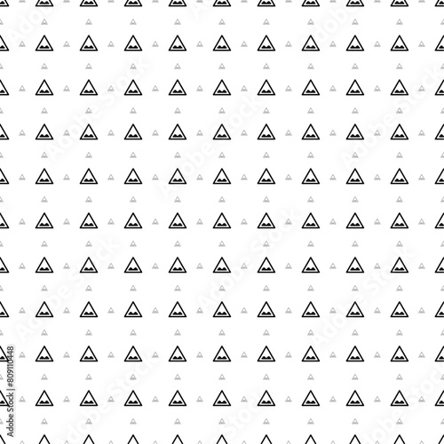 Square seamless background pattern from geometric shapes are different sizes and opacity. The pattern is evenly filled with big black rough road signs. Vector illustration on white background