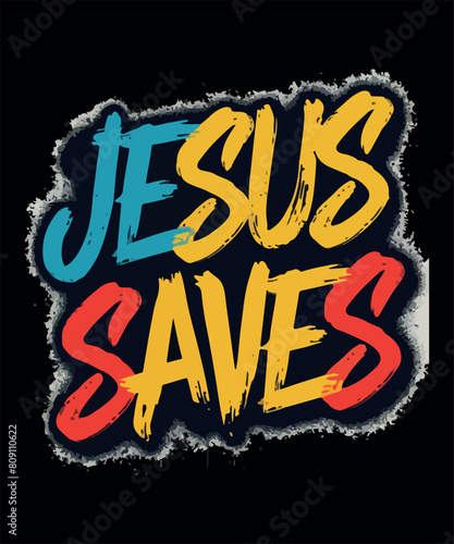 Jesus Saves Christian  T Shirt Design