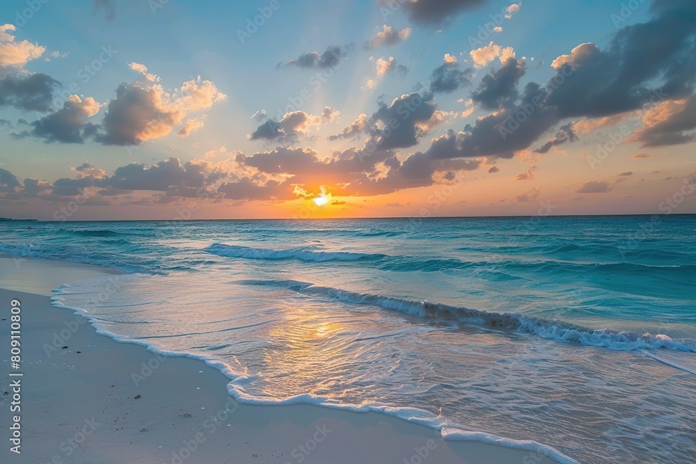 Sunset serenity: Breathtaking beach sunset