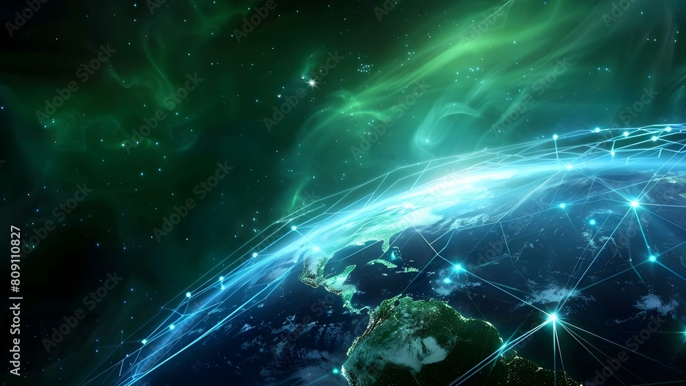 Futuristic concept Earths surface with interconnected lines representing technology and communication. Concept Futuristic Technology, Earth's Surface, Interconnected Lines, Communication Futuristic concept Earths surface with interconnected lines representing technology and communication. Concept Futuristic Technology, Earth's Surface, Interconnected Lines, Communication
