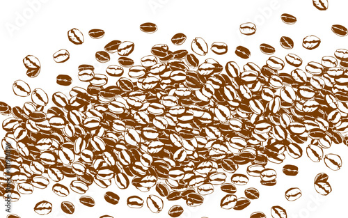 coffee background. Coffee beans in frames, border. Coffee beans background. Coffee Beans Illustration for packaging.