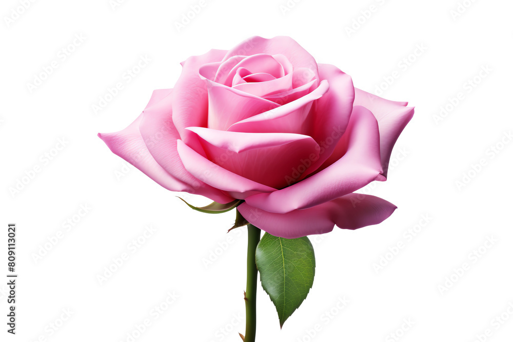 A beautiful, pink rose in full bloom against a black background. A beautiful, pink rose in full bloom against a black background.