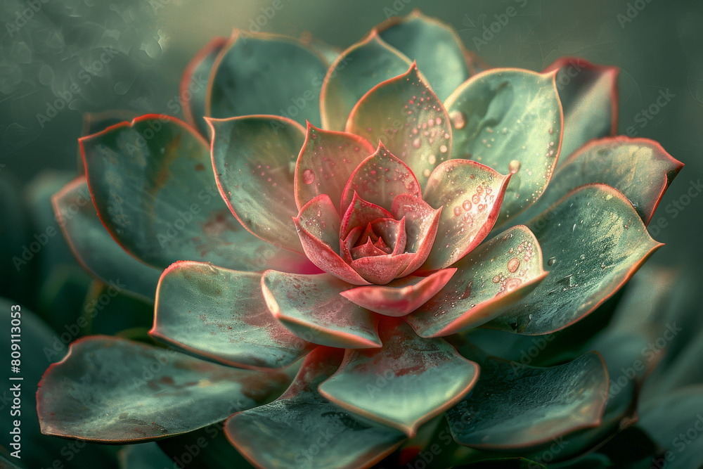 Echeveria Plant, Succulent Close Up with Soft Lighting Echeveria Plant, Succulent Close Up with Soft Lighting