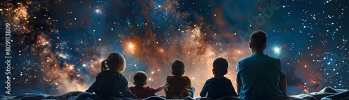 Family Stargazing Night Under Magnificent Celestial Skies Bonding and Exploring the Wonders of the Universe